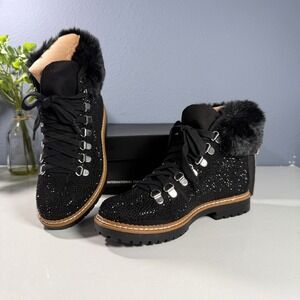 INC International Concepts Women's‎ Black Winter Boots with Fur Trim Size 5